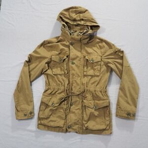 Wallace & Barnes Jacket Mens Small Green Canvas Hooded Field Utility M65 J Crew